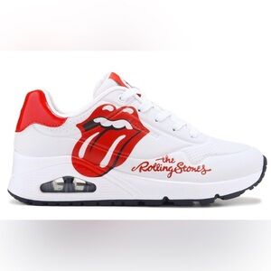 Rolling Stones White and Red Sneakers Size 6.5 New in box
